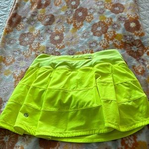 Neon yellow Lululemon skirt